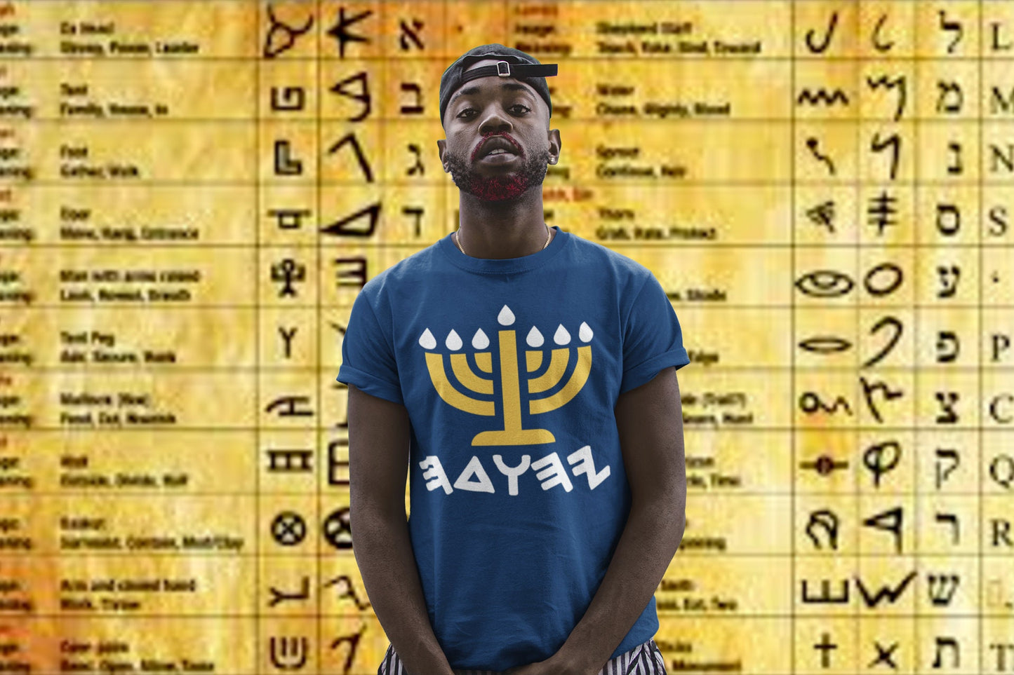 Judah Paleo with Menorah